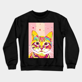 cute cat pop art Crewneck Sweatshirt